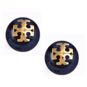 TORY BURCH • Blue Pearl Evie Logo Earrings